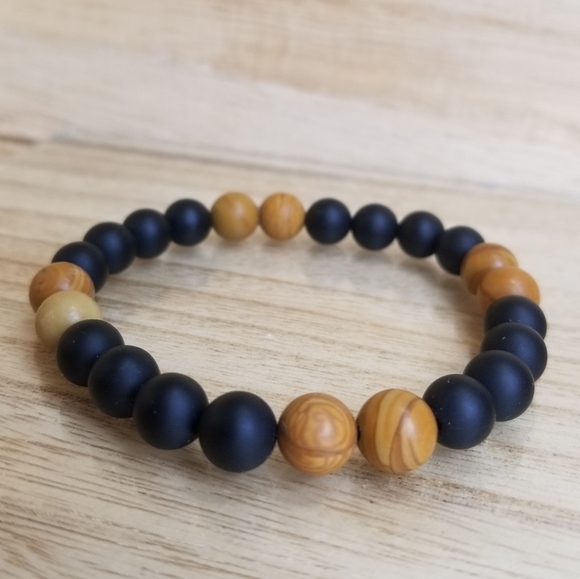 Tiger Skin Jasper Onyx Gemstone Stretch Br… - Picture 7 of 9